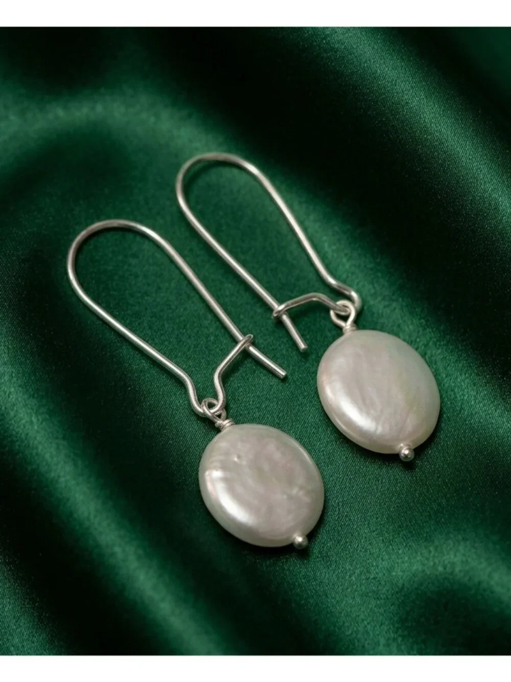 925 Sterling Silver Earrings Kidney EarWire Freshwater Coin Interchangeable Modu - Picture 5 of 6